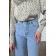 Wide leg jeans with slit at knee