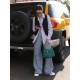 Wide leg jeans with slit at knee