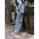 Wide leg jeans with slit at knee