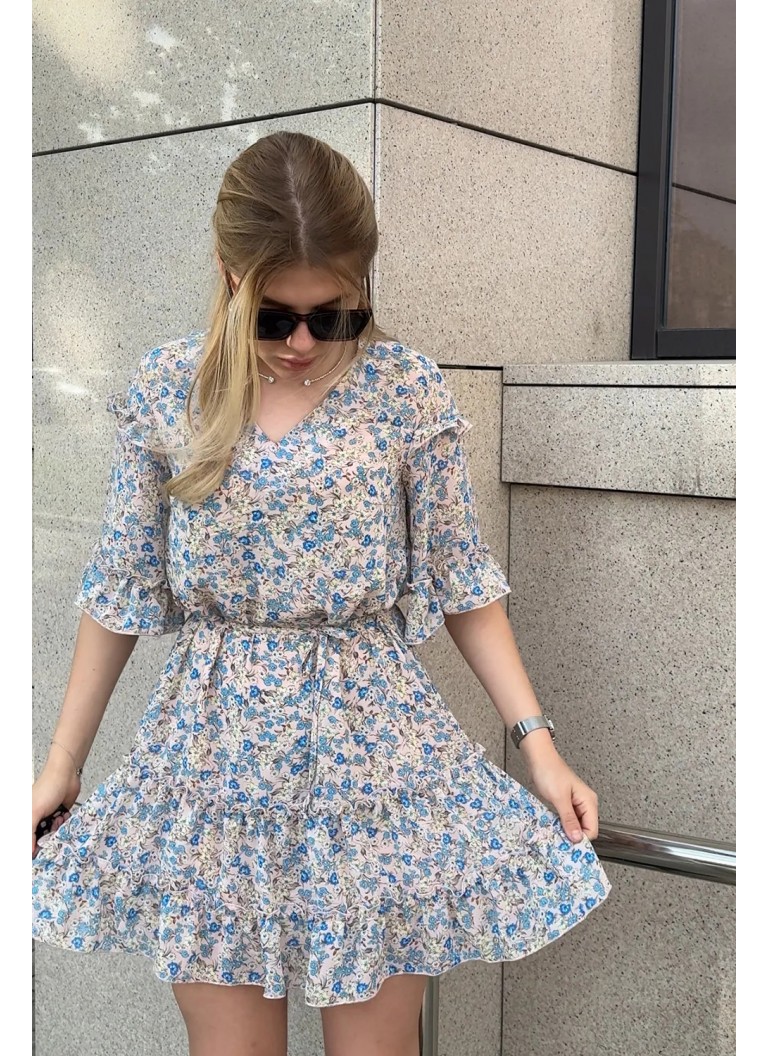 Персикова шифонова сукня